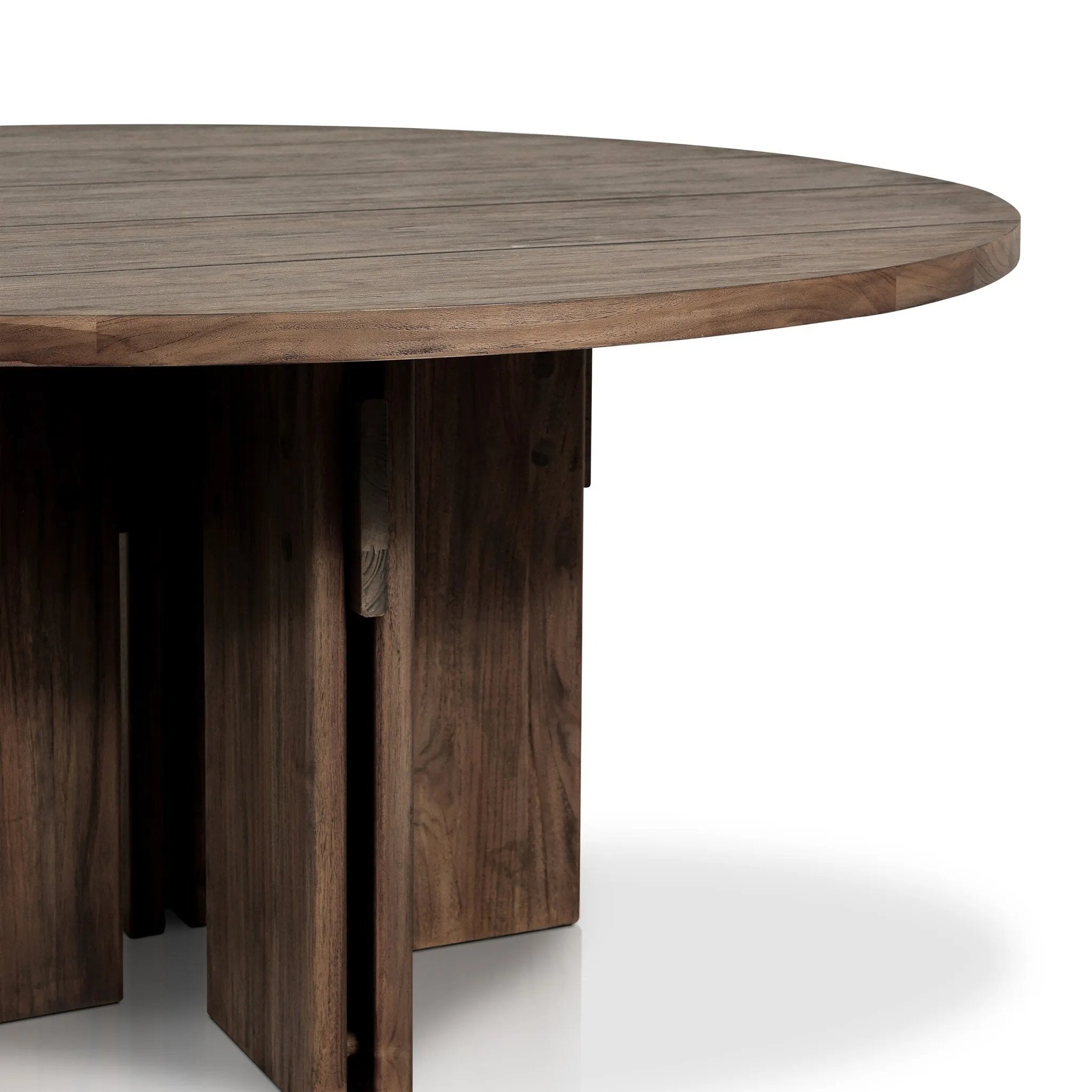 Featuring Railay Stained Toasted Brown Round Outdoor Dining Table by Four Hands at Amethyst Home. Expertly crafted with stained toasted brown wood, the Railay Round Outdoor Dining Table is a stylish addition to any outdoor space. Its durable construction ensures long-lasting use, while providing a sophisticated look for outdoor dining.
Overall Dimension. Amethyst Home provides interior design, new home construction design consulting, vintage area rugs, and lighting in the Newport Beach metro area.