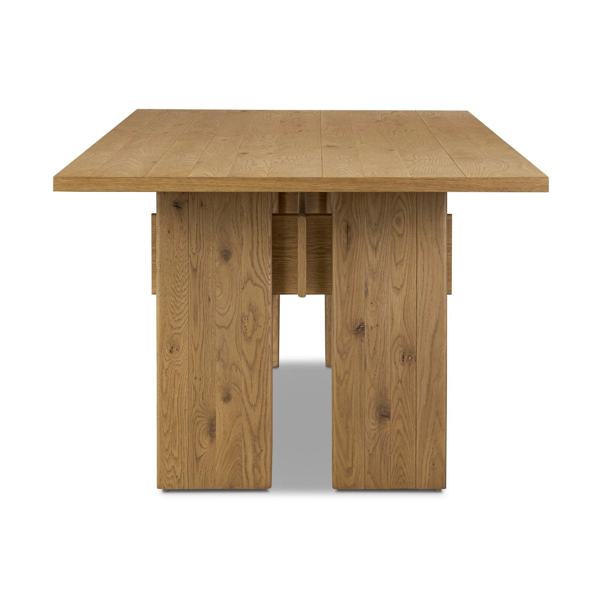 Featuring Railay Dusted Oak Veneer Dining Table by Four Hands at Amethyst Home. A rectangular dining table of light oak veneer features joint and connection for a design-forward look.
Overall Dimensions: 42.0" L x 94.0 " W x 30.0" H
Materials: Thick Oak VeneerWeight: 256.84 lbs. Amethyst Home provides interior design, new home construction design consulting, vintage area rugs, and lighting in the Des Moines metro area.