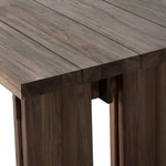 Featuring Railay Stained Toasted Brown Outdoor Dining Table by Four Hands at Amethyst Home. Expertly crafted with durability in mind, the Railay Stained Toasted Brown Outdoor Dining Table offers the perfect blend of style and functionality. With its sturdy design and ample surface space, this dining table is perfect for outdoor gatherings and meals with friend. Amethyst Home provides interior design, new home construction design consulting, vintage area rugs, and lighting in the Austin metro area.
