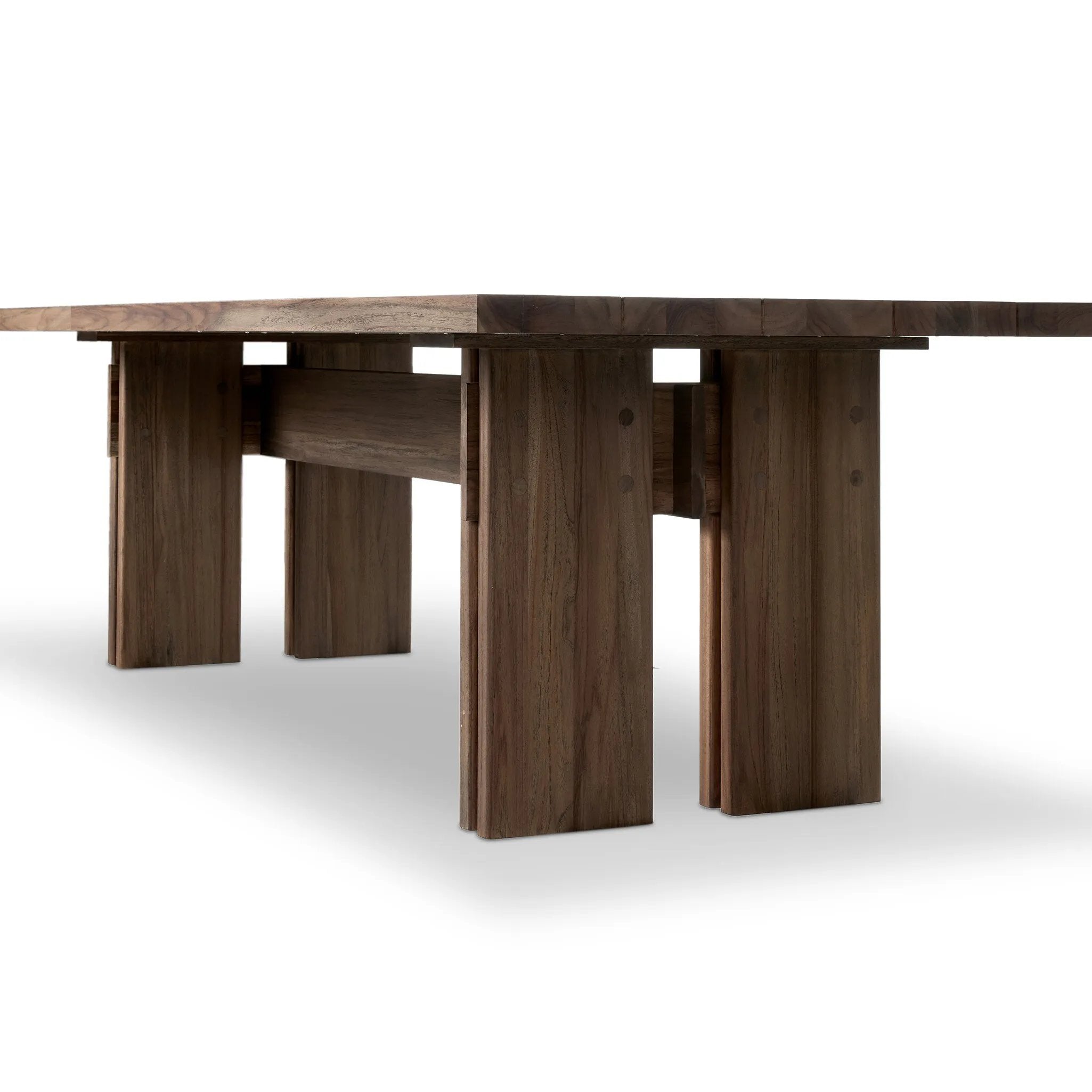 Featuring Railay Stained Toasted Brown Outdoor Dining Table by Four Hands at Amethyst Home. Expertly crafted with durability in mind, the Railay Stained Toasted Brown Outdoor Dining Table offers the perfect blend of style and functionality. With its sturdy design and ample surface space, this dining table is perfect for outdoor gatherings and meals with fri. Amethyst Home provides interior design, new home construction design consulting, vintage area rugs, and lighting in the San Diego metro area.