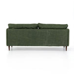 Featuring Reese Eden Sage Sofa by Four Hands at Amethyst Home. Effortlessly on-trend. Two-cushion seating of sage top-grain leather, with knife-edge pillows and welted track arms. Almond-finished legs taper for a modern touch atop mid-century influence.Overall Dimensions: 76.00"w x 35.00"d x 32.75"hWeight : 110.89 lbsMaterials: Top Grain Leather, Poplar Plyw. Amethyst Home provides interior design, new home construction design consulting, vintage area rugs, and lighting in the Monterey metro area.