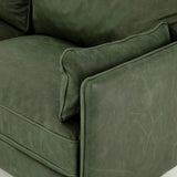 Featuring Reese Eden Sage Sofa by Four Hands at Amethyst Home. Effortlessly on-trend. Two-cushion seating of sage top-grain leather, with knife-edge pillows and welted track arms. Almond-finished legs taper for a modern touch atop mid-century influence.Overall Dimensions: 76.00"w x 35.00"d x 32.75"hWeight : 110.89 lbsMaterials: Top Grain Leather, Poplar Ply. Amethyst Home provides interior design, new home construction design consulting, vintage area rugs, and lighting in the San Diego metro area.