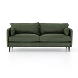 Featuring Reese Eden Sage Sofa by Four Hands at Amethyst Home. Effortlessly on-trend. Two-cushion seating of sage top-grain leather, with knife-edge pillows and welted track arms. Almond-finished legs taper for a modern touch atop mid-century influence.Overall Dimensions: 76.00"w x 35.00"d x 32.75"hWeight : 110.89 lbsMaterials: Top Grain Leather, Poplar. Amethyst Home provides interior design, new home construction design consulting, vintage area rugs, and lighting in the Winter Garden metro area.
