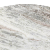 A bold, sculptural presence with movement throughout. This solid marble table features a stacked fluted base and bullnose-edged top that combine to let the natural variation of the material take center stage.As fans of clean design at Amethyst, we love the nature inspired Reeves Dining Table - River Grey Marble. Amethyst Home provides interior design, new home construction design consulting, vintage area rugs, and lighting in the Winter Garden metro area.