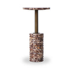 Featuring Reeves Garnet Marble End Table by Four Hands at Amethyst Home. Stacked channels of heavy character marble ensure this end table stands out as a statement piece. At a convenient drink table size, it is complemented by a dark brass metal finish for a striking contrast.
Materials: Solid Marble, Engineered HardwoodWeight: 49.6 lbs. Amethyst Home provides interior design, new home construction design consulting, vintage area rugs, and lighting in the Dallas metro area.