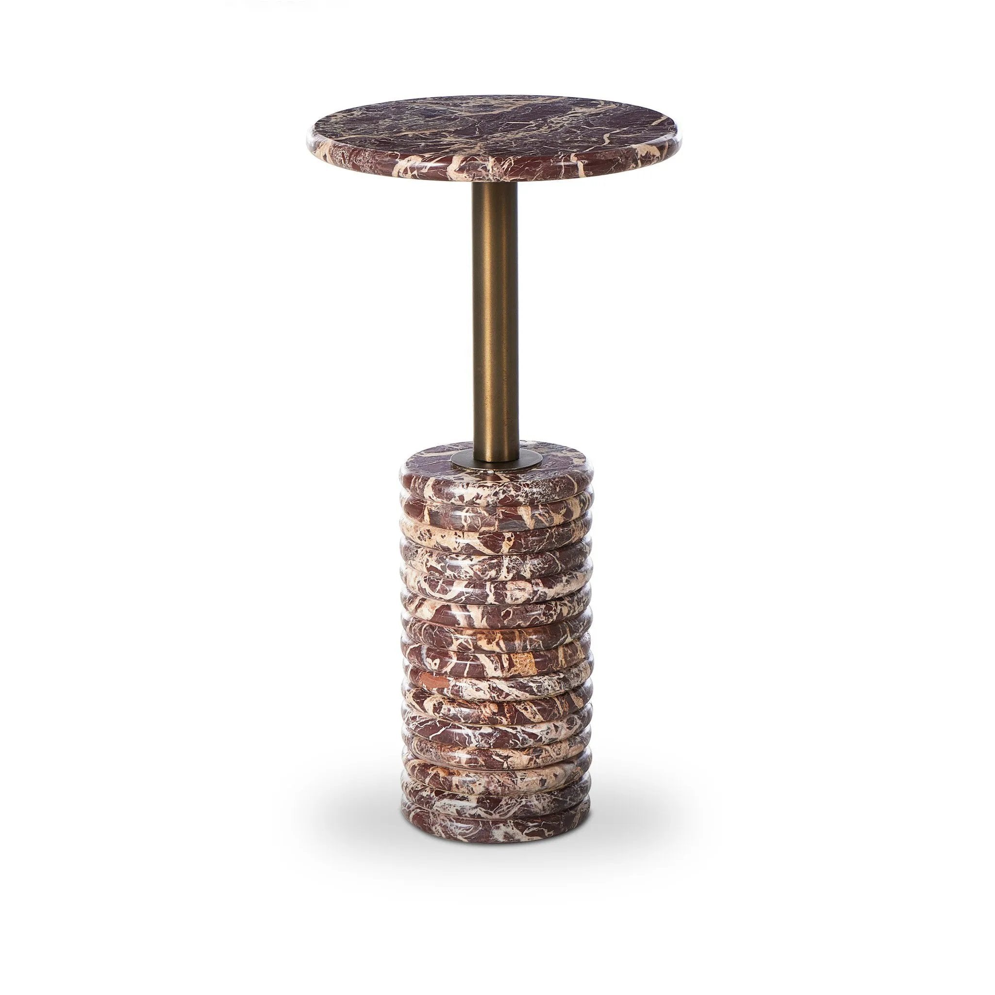Featuring Reeves Garnet Marble End Table by Four Hands at Amethyst Home. Stacked channels of heavy character marble ensure this end table stands out as a statement piece. At a convenient drink table size, it is complemented by a dark brass metal finish for a striking contrast.
Materials: Solid Marble, Engineered HardwoodWeight: 49.6 lbs. Amethyst Home provides interior design, new home construction design consulting, vintage area rugs, and lighting in the Omaha metro area.