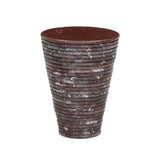 An elevated, modern addition to any room, this cone-shaped end table of solid marble features stacked reeding for a look of continuous movement.As enthusiasts of wabi sabi aesthetics at Amethyst, we love the nature inspired Reeves Large End Table - Cordovan Marble. Amethyst Home provides interior design, new home construction design consulting, vintage area rugs, and lighting in the Scottsdale metro area.