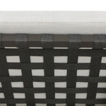 A campaign-inspired outdoor chaise transforms any space into your personal retreat. Monochromatic strap detailing wraps a sleek, minimalist frame, with a linen-like cushion upholstered in high-performance Italian fabric. Designed to elevate your outdoor space with a resort-like ease. Amethyst Home provides interior design, new home construction design consulting, vintage area rugs, and lighting in the Salt Lake City metro area.