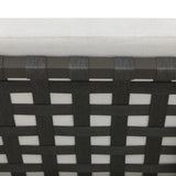 A campaign-inspired outdoor chaise transforms any space into your personal retreat. Monochromatic strap detailing wraps a sleek, minimalist frame, with a linen-like cushion upholstered in high-performance Italian fabric. Designed to elevate your outdoor space with a resort-like ease. Amethyst Home provides interior design, new home construction design consulting, vintage area rugs, and lighting in the Salt Lake City metro area.