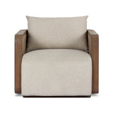 Softness is the story of this mixed material outdoor chair. With thick, sink-in cushioning and a loose pillow on the seatback, the silhouette comes together with a barrel-shaped, FSC®-certified teak frame featuring a crosshatch cane panel. Cover or store inside during inclement weather and when not in use. Amethyst Home provides interior design, new home construction design consulting, vintage area rugs, and lighting in the Newport Beach metro area.