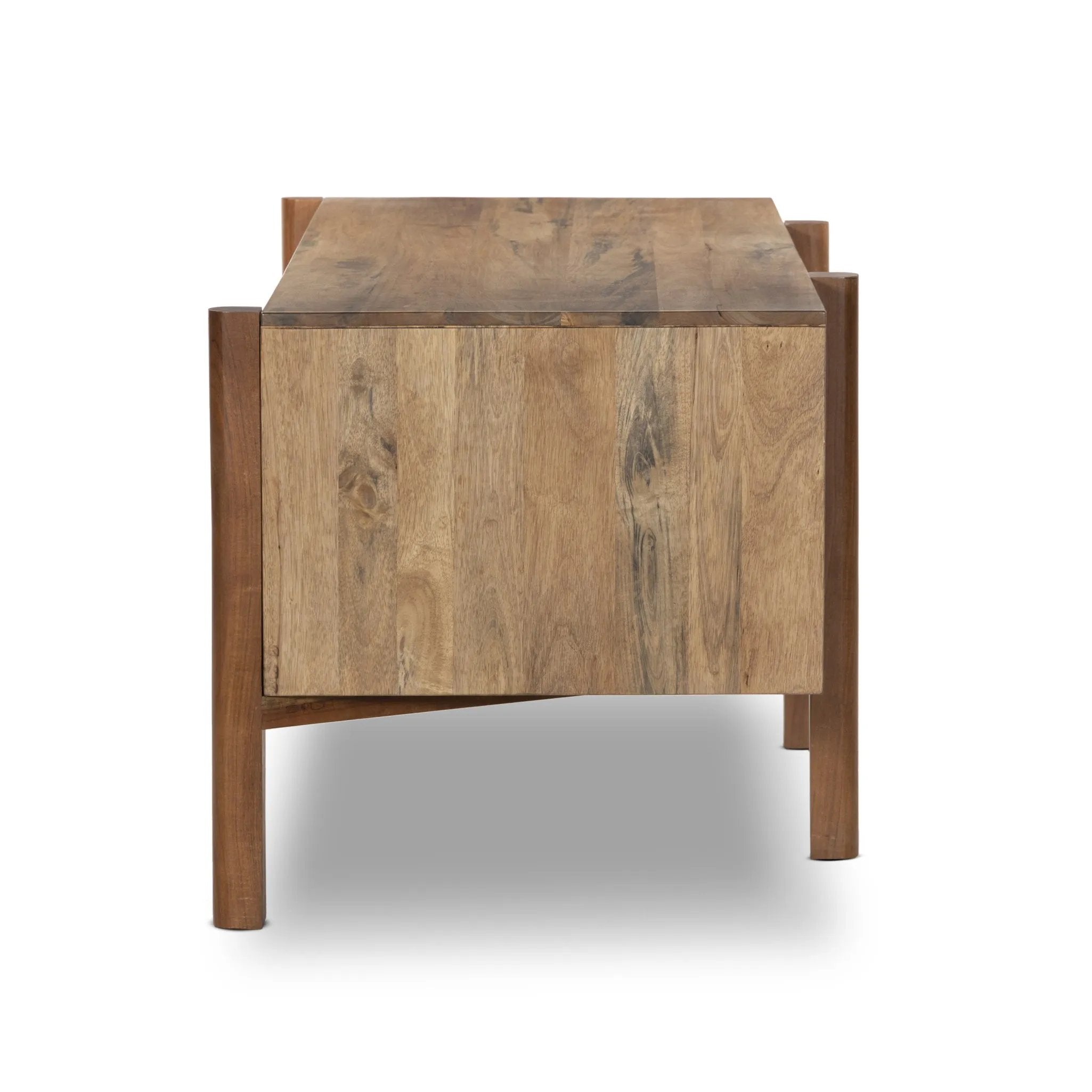 Featuring Reza Smoked Honey Desk by Four Hands at Amethyst Home. Midcentury meets Shaker. Made from solid acacia and finished in a light, smoked honey, with an arched cradle base. Vary-sized drawers bring generous storage space to the home office.Overall Dimensions: 70.00"w x 32.00"d x 30.25"hWeight : 194.12 lbsMaterials: Solid Parawood, Solid Acacia, Bra. Amethyst Home provides interior design, new home construction design consulting, vintage area rugs, and lighting in the Kansas City metro area.