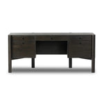 Featuring Reza Worn Black Parawood Desk by Four Hands at Amethyst Home. A storage-driven desk made from solid acacia and finished in a distressed black. Twist-lock metal hardware adds a clever finishing touch.Overall Dimensions: 70.00"w x 32.00"d x 30.25"hWeight : 194.12 lbsMaterials: Solid Parawood, Solid Acacia, Brass. Amethyst Home provides interior design, new home construction design consulting, vintage area rugs, and lighting in the Los Angeles metro area.