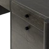 Featuring Reza Worn Black Parawood Desk by Four Hands at Amethyst Home. A storage-driven desk made from solid acacia and finished in a distressed black. Twist-lock metal hardware adds a clever finishing touch.Overall Dimensions: 70.00"w x 32.00"d x 30.25"hWeight : 194.12 lbsMaterials: Solid Parawood, Solid Acacia, Brass. Amethyst Home provides interior design, new home construction design consulting, vintage area rugs, and lighting in the San Diego metro area.