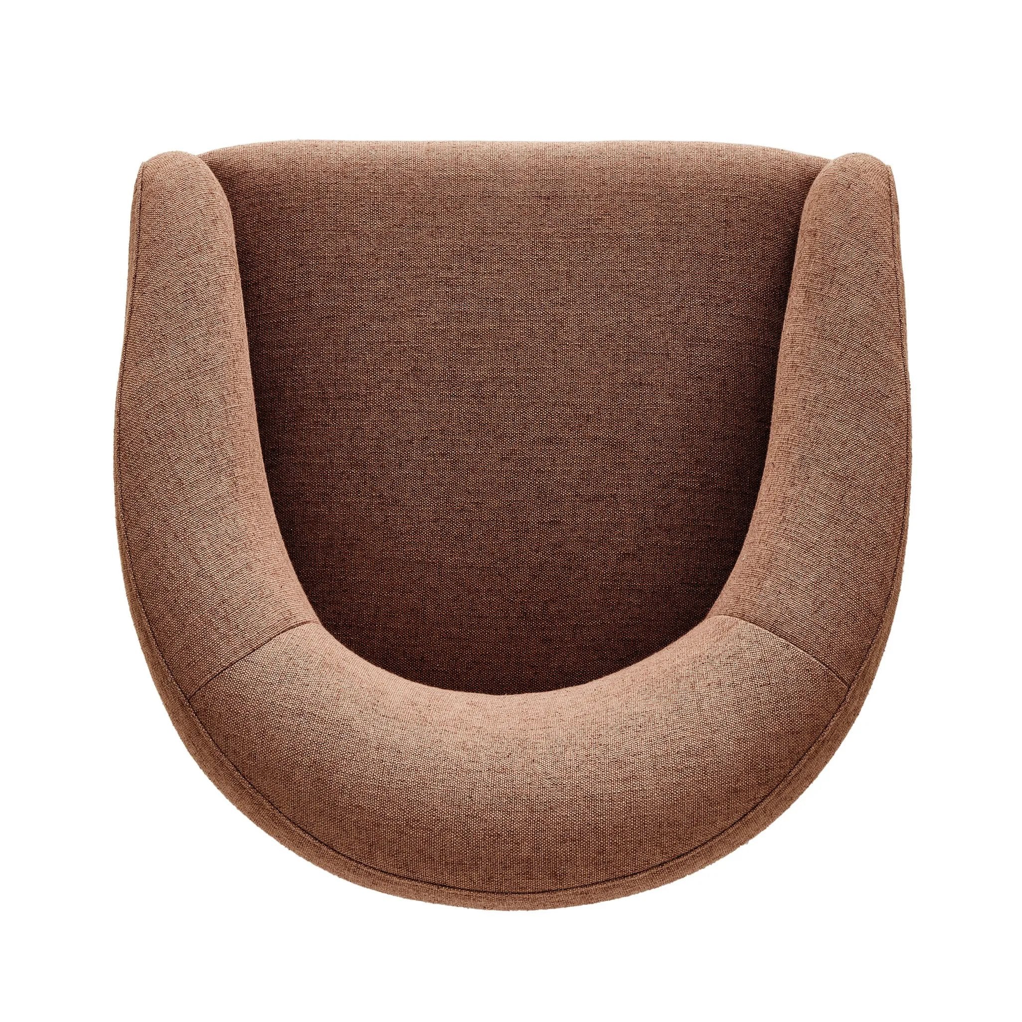 Featuring Rhett Bartin Rust Dining Chair by Four Hands at Amethyst Home. Fully upholstered in a unique rust hue, a barrel-style back creates a comfortable, cocoon-like sit. Slight scale perfect for smaller dining spaces.Overall Dimensions: 24.50"w x 25.00"d x 31.75"hWeight : 34.50 lbsMaterials: 57% Polyester, 17% Cotton, 15% Bamboo, 11% Lyocell Viscose, Eucalyp. Amethyst Home provides interior design, new home construction design consulting, vintage area rugs, and lighting in the Omaha metro area.