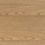 Create storage space in the bedroom with a five-drawer dresser of amber-finished oak. Chunky dowel legs support a tall silhouette and overhang top, all finished out with simple gunmetal hardware Amethyst Home provides interior design, new home construction design consulting, vintage area rugs, and lighting in the Kansas City metro area.