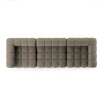 Featuring Roma Alessi Fawn Outdoor 3-Piece Sectional by Four Hands at Amethyst Home. A modern take on mid-century Italian design, soft volume and exaggerated proportions fuse for a sculpted look and playful feel. Atop a plinth-style teak base, outdoor-friendly three-piece sectional with ottoman features dramatic tufting for a padded sit, indoors and out. Cov. Amethyst Home provides interior design, new home construction design consulting, vintage area rugs, and lighting in the Monterey metro area.