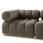 Featuring Roma Alessi Fawn Outdoor 4-Piece Sectional by Four Hands at Amethyst Home. A modern take on mid-century Italian design, soft volume and exaggerated proportions fuse for a sculpted look and playful feel. Atop a plinth-style teak base, outdoor-friendly four-piece sectional features dramatic tufting for a padded sit, indoors and out. Sustainably made wit. Amethyst Home provides interior design, new home construction design consulting, vintage area rugs, and lighting in the Miami metro area.