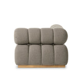 Featuring Roma Outdoor Sectional Alessi Fawn by Four Hands at Amethyst Home. A modern take on mid-century Italian design, soft volume and exaggerated proportions fuse for a sculpted look and playful feel. Atop a plinth-style teak base, outdoor-friendly ottoman features dramatic tufting for a padded sit or a tray for use as a table, indoors and out. Otto. Amethyst Home provides interior design, new home construction design consulting, vintage area rugs, and lighting in the Winter Garden metro area.