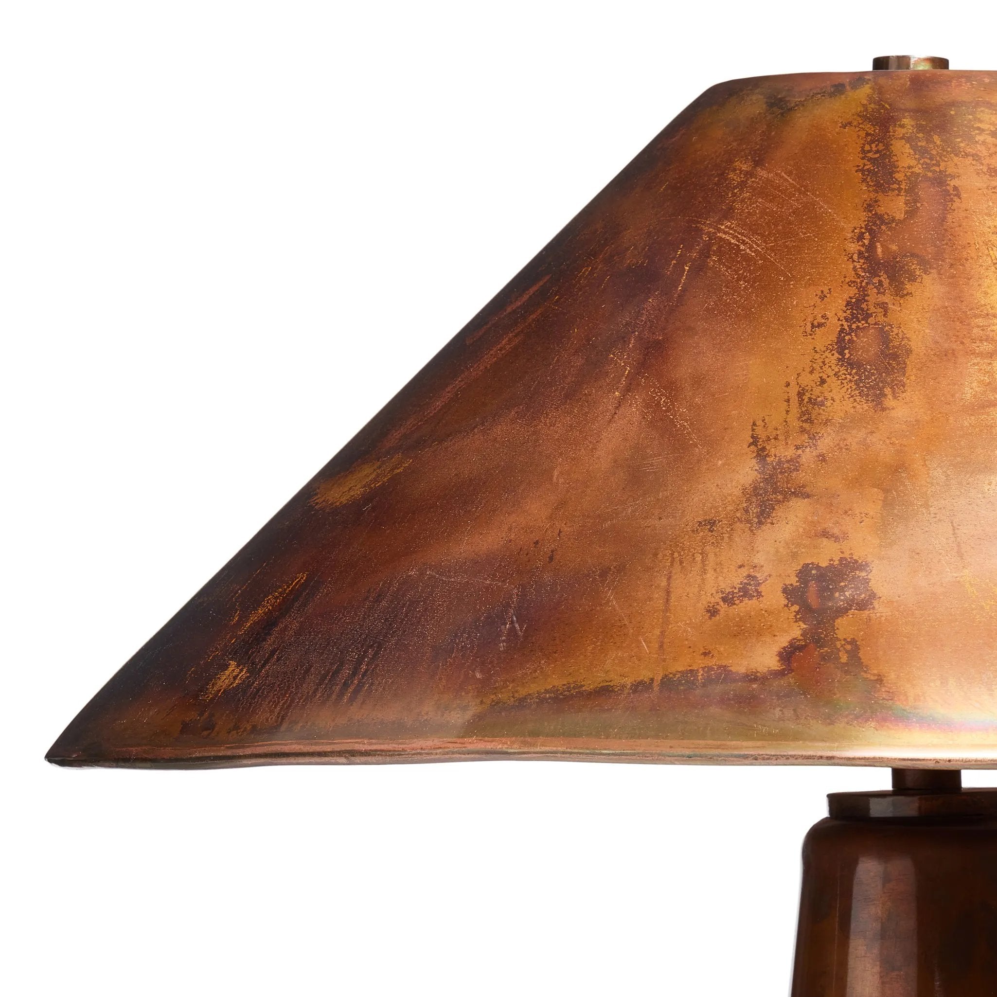 Featuring Romani Iridescent Acid Wash Table Lamp by Four Hands at Amethyst Home. With a burnished, iridescent finish from top to bottom, this gleaming table lamp has a standout presence that makes any room shine.Overall Dimensions: 22.00"w x 22.00"d x 26.50"hWeight : 20.37 lbsMaterials : Stainless Steel. Amethyst Home provides interior design, new home construction design consulting, vintage area rugs, and lighting in the Kansas City metro area.