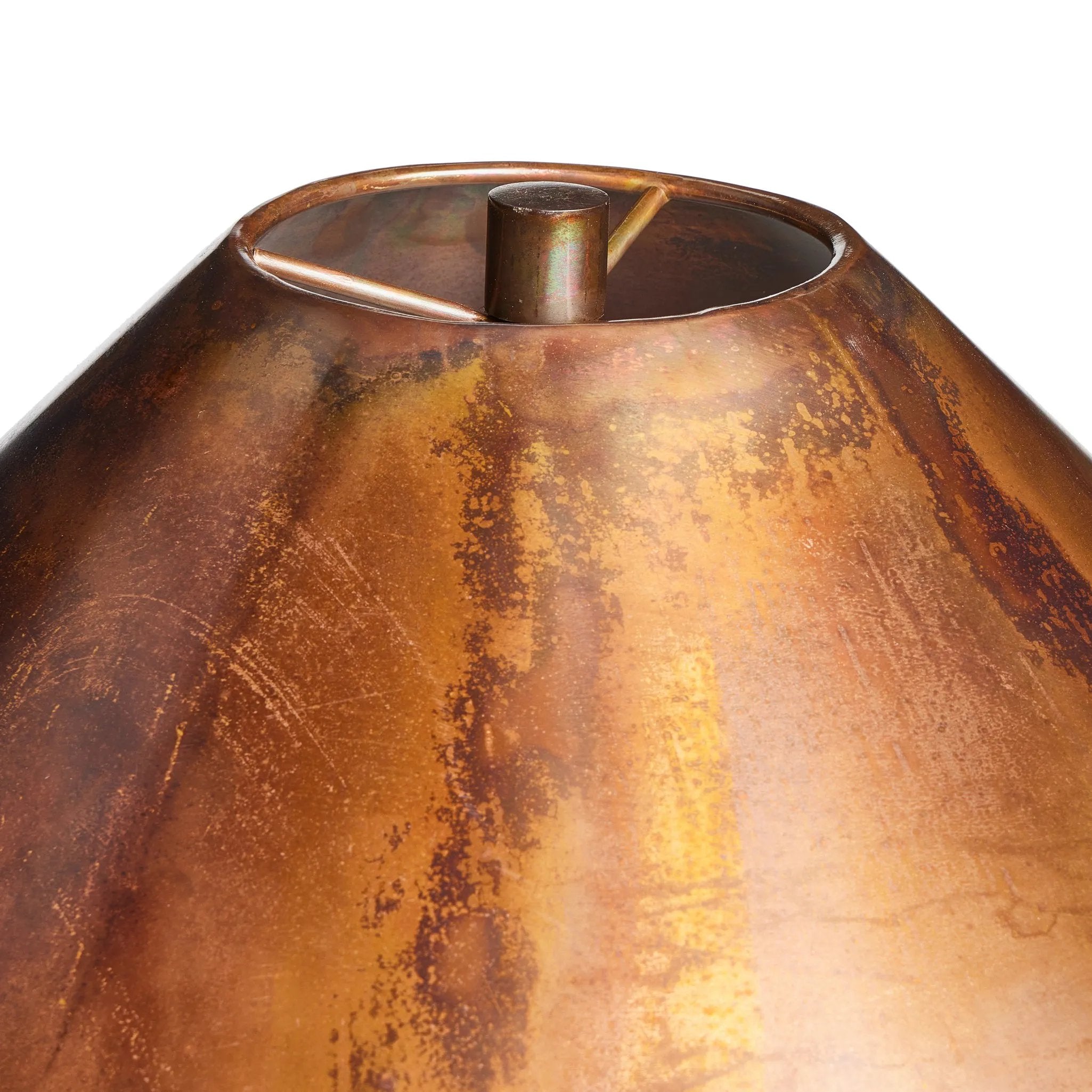 Featuring Romani Iridescent Acid Wash Table Lamp by Four Hands at Amethyst Home. With a burnished, iridescent finish from top to bottom, this gleaming table lamp has a standout presence that makes any room shine.Overall Dimensions: 22.00"w x 22.00"d x 26.50"hWeight : 20.37 lbsMaterials : Stainless Steel. Amethyst Home provides interior design, new home construction design consulting, vintage area rugs, and lighting in the Portland metro area.