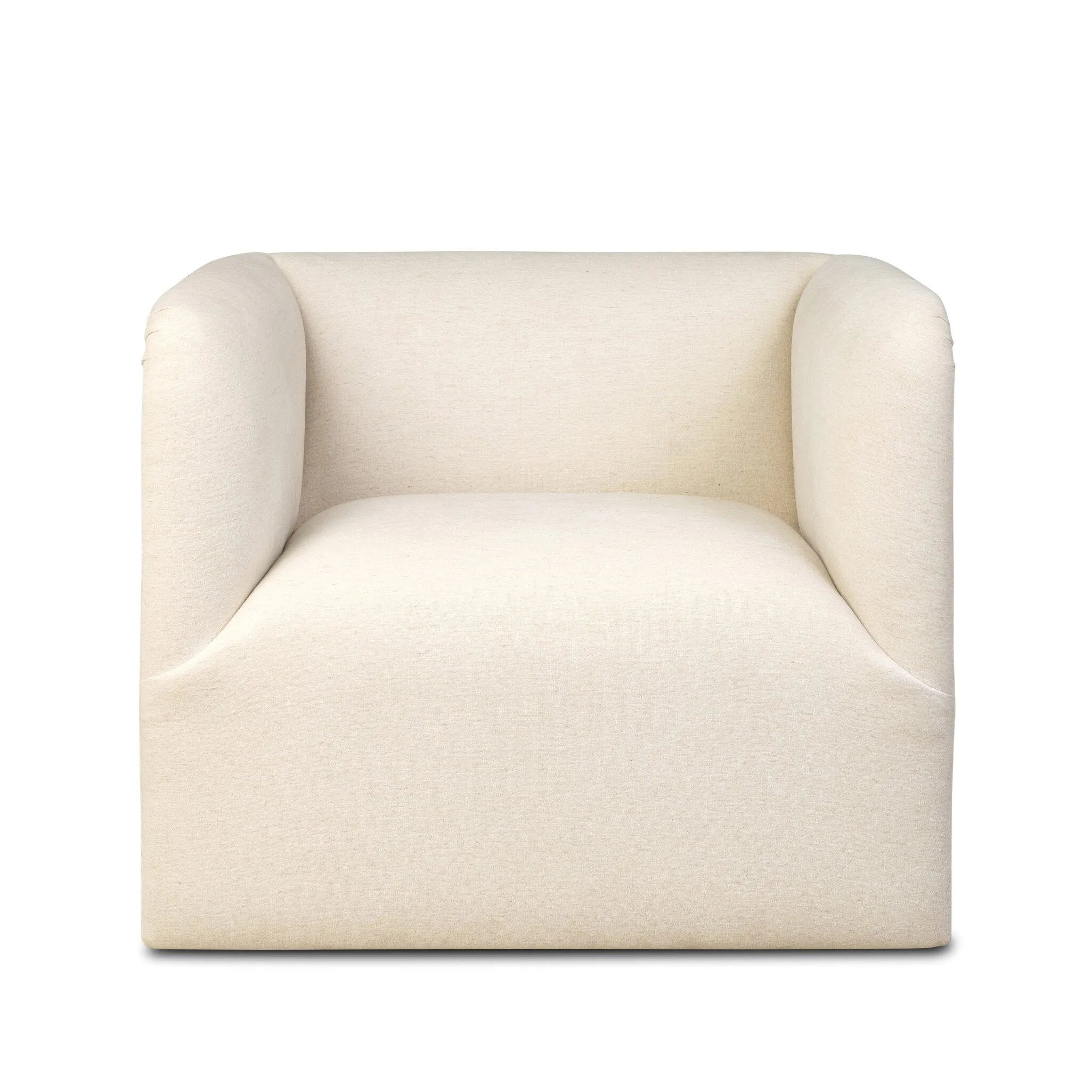 Designed with a shelter-style silhouette, this swivel chair wraps around for a seamless sit. The showstopping wood fluting adds textural contrast and organic appeal to the 360-degree swivel.As fans of clean aesthetics at Amethyst, we love the nature inspired Rory Swivel Chair - Laughlin Bone. Amethyst Home provides interior design, new home construction design consulting, vintage area rugs, and lighting in the Laguna Beach metro area.