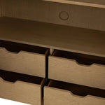 Accented with iron hardware wrapped in tan top-grain leather, light-finished oak veneer forms a clean silhouette with plenty of storage. Outset legs add an element of interest.As fans of wabi sabi materials at Amethyst, we love the optimistic inspired Rosedale Cabinet - Yucca Oak Veneer. Amethyst Home provides interior design, new home construction design consulting, vintage area rugs, and lighting in the Winter Garden metro area.