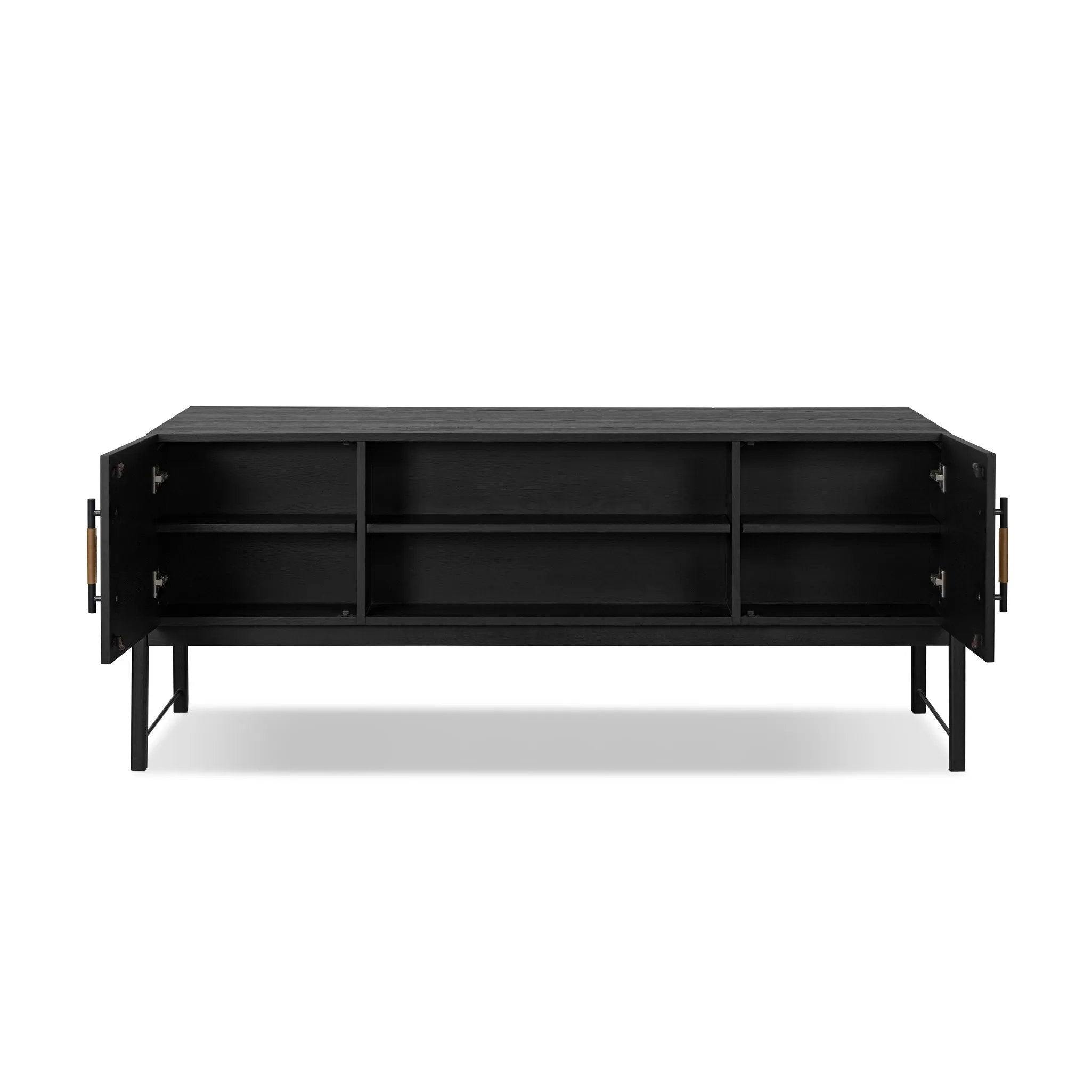 Featuring Rosedale Ebony Oak Veneer Executive Desk by Four Hands at Amethyst Home. Accented with iron hardware wrapped in tan top-grain leather, dark-finished oak crafts shapes a clean silhouette. Vary-sized drawers offer plenty of storage, while outset legs bring a design-forward touch.Overall Dimensions: 72.75"w x 30.00"d x 30.00"hWeight : 202.82 lbsMaterial. Amethyst Home provides interior design, new home construction design consulting, vintage area rugs, and lighting in the Boston metro area.