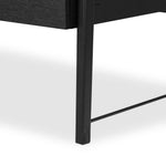 Featuring Rosedale Ebony Oak Veneer Executive Desk by Four Hands at Amethyst Home. Accented with iron hardware wrapped in tan top-grain leather, dark-finished oak crafts shapes a clean silhouette. Vary-sized drawers offer plenty of storage, while outset legs bring a design-forward touch.Overall Dimensions: 72.75"w x 30.00"d x 30.00"hWeight : 202.82 lbsMater. Amethyst Home provides interior design, new home construction design consulting, vintage area rugs, and lighting in the San Diego metro area.