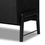 Featuring Rosedale Ebony Oak Veneer Media Console by Four Hands at Amethyst Home. This Rosedale Ebony Oak Veneer Media Console is the perfect addition to any media room or living space. Made with high-quality materials and a sleek design, this media console provides ample storage for all of your media devices. With its ebony oak veneer finish, it is both styli. Amethyst Home provides interior design, new home construction design consulting, vintage area rugs, and lighting in the Austin metro area.