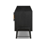 Featuring Rosedale Ebony Oak Veneer Media Console by Four Hands at Amethyst Home. This Rosedale Ebony Oak Veneer Media Console is the perfect addition to any media room or living space. Made with high-quality materials and a sleek design, this media console provides ample storage for all of your media devices. With its ebony oak veneer finish, it is both s. Amethyst Home provides interior design, new home construction design consulting, vintage area rugs, and lighting in the Washington metro area.