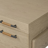 Featuring Rosedale Yucca Oak Veneer Executive Desk by Four Hands at Amethyst Home. Accented with iron hardware wrapped in tan top-grain leather, light-finished oak crafts shapes a clean silhouette. Vary-sized drawers offer plenty of storage, while outset legs bring a design-forward touch.Overall Dimensions: 72.75"w x 30.00"d x 30.00"hWeight : 202.82 lbsMaterial. Amethyst Home provides interior design, new home construction design consulting, vintage area rugs, and lighting in the Tampa metro area.
