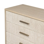 Elevate your bedroom styling with a storage-driven dresser of light, natural oak. A smooth top pairs with eight spacious drawers covered with woven paper cord. The result: a clean, Scandinavian-inspired look that will work into your collection beautifully Amethyst Home provides interior design, new home construction design consulting, vintage area rugs, and lighting in the Alpharetta metro area.