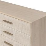 Elevate your bedroom styling with a storage-driven dresser of light, natural oak. A smooth top pairs with eight spacious drawers covered with woven paper cord. The result: a clean, Scandinavian-inspired look that will work into your collection beautifully Amethyst Home provides interior design, new home construction design consulting, vintage area rugs, and lighting in the Park City metro area.