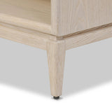 Elevate your bedside storage with a nightstand of light, natural oak. A smooth top pairs with a single drawer front of woven paper cord for a clean, Scandinavian-inspired look that will work into your bedroom collection beautifully Amethyst Home provides interior design, new home construction design consulting, vintage area rugs, and lighting in the Dallas metro area.