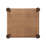 Mixed materials elevate this outdoor stool. Alternating weave patterns add texture and visual interest, contrasting with FSC®-certified teak framing. Cover or store indoors during inclement weather and when not in use.As lovers of wabi sabi aesthetics at Amethyst, we love the nature inspired Rothler Outdoor Accent Stool - Textured Sand. Amethyst Home provides interior design, new home construction design consulting, vintage area rugs, and lighting in the Park City metro area.