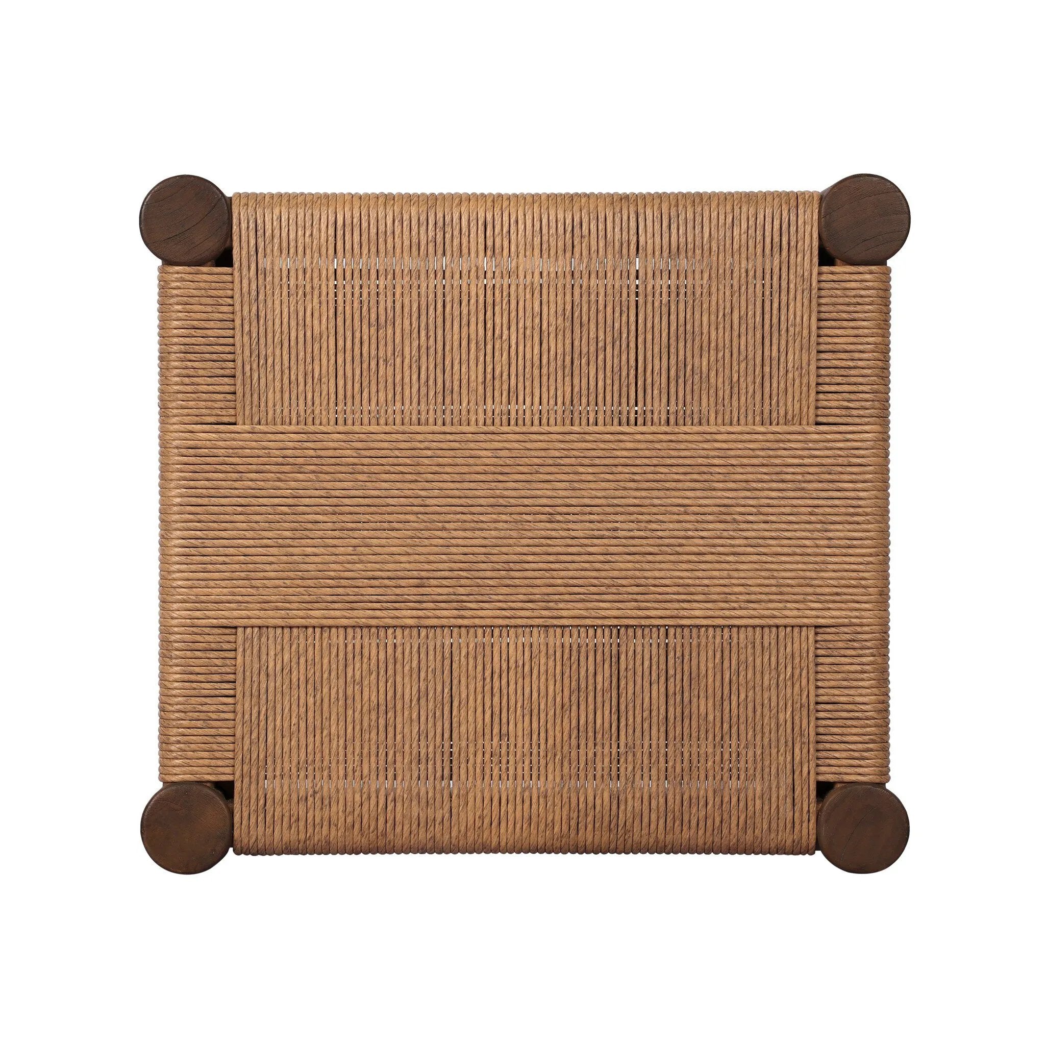 Mixed materials elevate this outdoor stool. Alternating weave patterns add texture and visual interest, contrasting with FSC®-certified teak framing. Cover or store indoors during inclement weather and when not in use.As lovers of wabi sabi aesthetics at Amethyst, we love the nature inspired Rothler Outdoor Accent Stool - Textured Sand. Amethyst Home provides interior design, new home construction design consulting, vintage area rugs, and lighting in the Park City metro area.