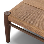 Mixed materials elevate this outdoor coffee table. Alternating weave patterns add texture and visual interest, contrasting with FSC®-certified teak framing. Cover or store indoors during inclement weather and when not in use. Amethyst Home provides interior design, new home construction design consulting, vintage area rugs, and lighting in the Omaha metro area.