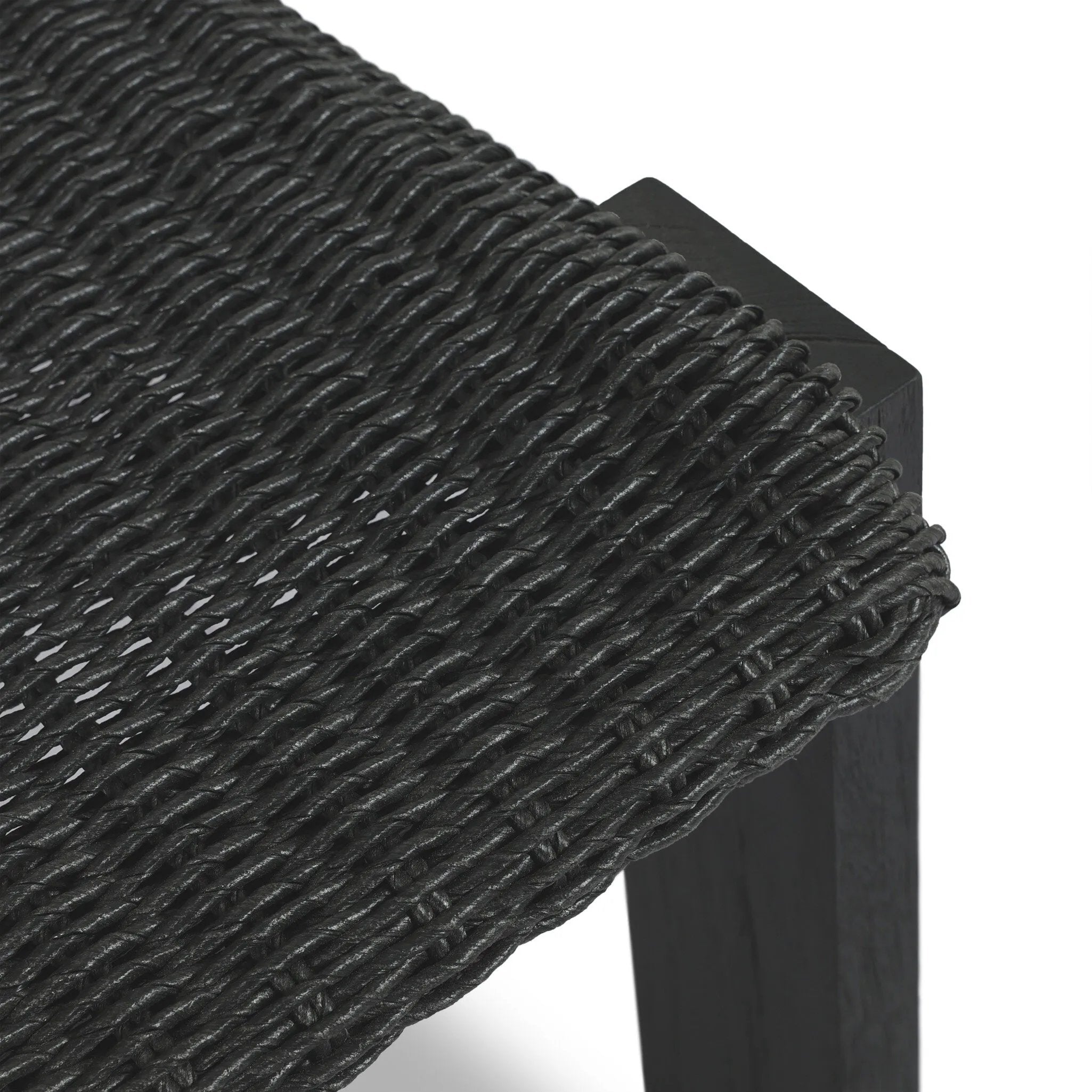 Featuring Roxy Faux Black Hyacinth Outdoor Dining Chair by Four Hands at Amethyst Home. Expertly crafted for outdoor use, the Roxy Faux Black Hyacinth Dining Chair combines style and functionality. Its durable construction makes it perfect for outdoor dining, while its elegant design adds a touch of sophistication to any space. Get ready to elevate your out. Amethyst Home provides interior design, new home construction design consulting, vintage area rugs, and lighting in the Charlotte metro area.