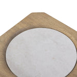 Style this versatile end table virtually anywhere, thanks to its light finish and smaller scale. Made from natural mango with an inset circle of cream-colored marble on top.As enthusiasts of luxe aesthetics at Amethyst, we love the warm modern inspired Rumi End Table. Amethyst Home provides interior design, new home construction design consulting, vintage area rugs, and lighting in the Dallas metro area.