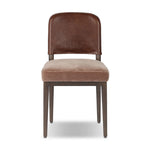 A moody, mixed material look that stands out. A velvety, wool-blend seat and top-grain leather, seat back are framed by solid ash Amethyst Home provides interior design, new home construction design consulting, vintage area rugs, and lighting in the Austin metro area.
