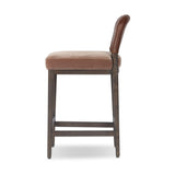 A moody, mixed material stool that stands out. A velvety, wool-blend seat and top-grain leather, seat back are framed by solid ash. Perfectly sized for the counter.As fans of organic modern aesthetics at Amethyst, we love the designer inspired Ryver Stool. Amethyst Home provides interior design, new home construction design consulting, vintage area rugs, and lighting in the Los Angeles metro area.