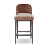 A moody, mixed material stool that stands out. A velvety, wool-blend seat and top-grain leather, seat back are framed by solid ash. Perfectly sized for the counter.As fans of organic modern aesthetics at Amethyst, we love the designer inspired Ryver Stool. Amethyst Home provides interior design, new home construction design consulting, vintage area rugs, and lighting in the Omaha metro area.