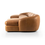 Featuring Saldana Lorento Cognac 4Pc Double Chaise by Four Hands at Amethyst Home. Soft, supple top-grain leather with a warm cognac hue meets vintage vibes with modern comfort. Intricate rouching along the back and corners gives each piece of this four-piece sectional a handcrafted, tailored feel, while feather-wrapped cushioning and spring suspension inv. Amethyst Home provides interior design, new home construction design consulting, vintage area rugs, and lighting in the Des Moines metro area.