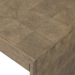 This desk’s simple frame showcases warm brown solid oak with an oyster cut grid pattern on the top and sides. Three drawers create space for office supplies and more.As fans of luxe aesthetics at Amethyst, we love the warm modern inspired Salta Desk - Brown Oak Thick Veneer. Amethyst Home provides interior design, new home construction design consulting, vintage area rugs, and lighting in the Los Angeles metro area.