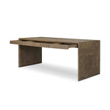 This desk’s simple frame showcases warm brown solid oak with an oyster cut grid pattern on the top and sides. Three drawers create space for office supplies and more.As fans of luxe aesthetics at Amethyst, we love the warm modern inspired Salta Desk - Brown Oak Thick Veneer. Amethyst Home provides interior design, new home construction design consulting, vintage area rugs, and lighting in the Tampa metro area.