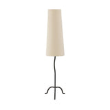 Featuring Selby Black Wrought Iron Floor Lamp by Four Hands at Amethyst Home. A curved cast iron tripod base pairs with an elongated boucle shade for a sculpted, minimalist look that works into any room with ease. Overall Dimensions: 12.75"w x 12.75"d x 60.00"h. Amethyst Home provides interior design, new home construction design consulting, vintage area rugs, and lighting in the Laguna Beach metro area.