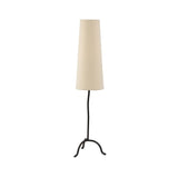 Featuring Selby Black Wrought Iron Floor Lamp by Four Hands at Amethyst Home. A curved cast iron tripod base pairs with an elongated boucle shade for a sculpted, minimalist look that works into any room with ease. Overall Dimensions: 12.75"w x 12.75"d x 60.00"h. Amethyst Home provides interior design, new home construction design consulting, vintage area rugs, and lighting in the Park City metro area.