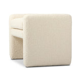 A traditional wool-blend fabric in cream covers this versatile ottoman for an easy fit in any room.As fans of organic modern aesthetics at Amethyst, we love the designer inspired Serena Ottoman - Durham Cream. This item pairs well with other brands such as Ethnicraft and is perfect for modern homes Amethyst Home provides interior design, new home construction design consulting, vintage area rugs, and lighting in the Dallas metro area.