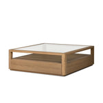 Bring bonus storage and a light look to the living space. Made from sandy oak and clear tempered glass with two roomy drawers on either side of the base, plus shelving beneath the glass that doubles as a shadowbox or an extra display surface.As lovers of luxe design at Amethyst, we love the warm modern inspired Shiloh Coffee Table - Tempered Glass. Amethyst Home provides interior design, new home construction design consulting, vintage area rugs, and lighting in the Portland metro area.