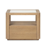 Bring bonus storage and a light look to the living space. Made from sandy oak and clear tempered glass with a single drawer, shelving beneath the glass doubles as a shadowbox or an extra display surface.As lovers of clean materials at Amethyst, we love the designer inspired Shiloh End Table - Tempered Glass. Amethyst Home provides interior design, new home construction design consulting, vintage area rugs, and lighting in the Monterey metro area.